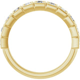 10K Gold Straight Baguette Natural Diamond Bezel-Set Anniversary Band – 1/4–5/8 CTW - Yellow Gold - view 2