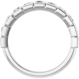 14K Gold Straight Baguette Natural Diamond Bezel-Set Anniversary Band – 1/4–7/8 CTW - White Gold - view 2