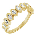 14K Gold Marquise Lab-Grown Diamond Bezel-Set Anniversary Band – 3/8–5/8 CTW - Yellow Gold