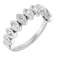 Platinum Marquise Natural Diamond Bezel-Set Anniversary Band – 3/8–5/8 CTW
