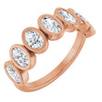 10K Gold Oval Lab-Grown Diamond Bezel-Set Anniversary Band – 1 1/4 CTW - Rose Gold