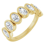 14K Gold Oval Lab-Grown Diamond Bezel-Set Anniversary Band – 1 1/4 CTW - Yellow Gold