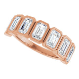 10K Gold Emerald Lab-Grown Diamond Bezel-Set Anniversary Band – 2 1/3 CTW - Rose Gold - view 5