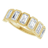 10K Gold Emerald Lab-Grown Diamond Bezel-Set Anniversary Band – 2 1/3 CTW - Yellow Gold - view 5