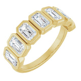 14K Gold Emerald Lab-Grown Diamond Bezel-Set Anniversary Band – 2 1/6 CTW - Yellow Gold