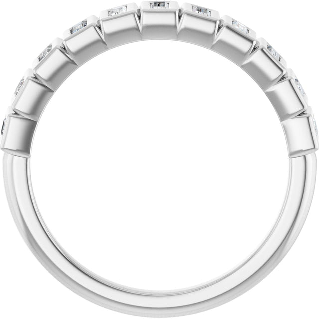 Platinum Straight Baguette Lab-Grown Diamond Bezel-Set Anniversary Band – 1/3–9/10 CTW - view 2