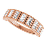 10K Gold Straight Baguette Lab-Grown Diamond Bezel-Set Anniversary Band – 9/10 CTW - Rose Gold - view 5