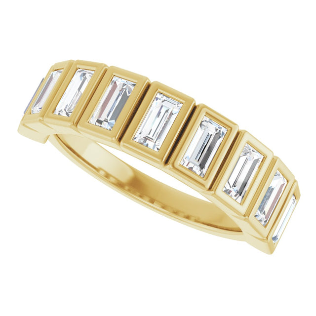 14K Gold Straight Baguette Lab-Grown Diamond Bezel-Set Anniversary Band – 1/3–9/10 CTW - Yellow Gold - view 5