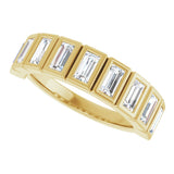 10K Gold Straight Baguette Natural Diamond Bezel-Set Anniversary Band – 3/4–1 CTW - Yellow Gold - view 5