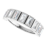 10K Gold Straight Baguette Lab-Grown Diamond Bezel-Set Anniversary Band – 9/10 CTW - White Gold - view 5