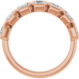 10K Gold Emerald Lab-Grown Diamond Bezel-Set Anniversary Band – 2 1/3 CTW - Rose Gold - view 2