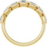 10K Gold Emerald Lab-Grown Diamond Bezel-Set Anniversary Band – 2 1/3 CTW - Yellow Gold - view 2