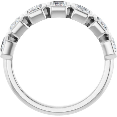 Platinum Emerald Lab-Grown Diamond Bezel-Set Anniversary Band – 2 1/6 CTW - view 2