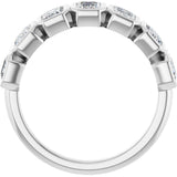 10K Gold Emerald Lab-Grown Diamond Bezel-Set Anniversary Band – 2 1/3 CTW - White Gold - view 2