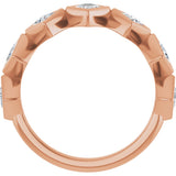 14K Gold Square Natural Diamond Bezel-Set Anniversary Band – 3/4–2 CTW - Rose Gold - view 2