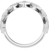 10K Gold Square Natural Diamond Bezel-Set Anniversary Band – 9/10–1 9/10 CTW - White Gold - view 2