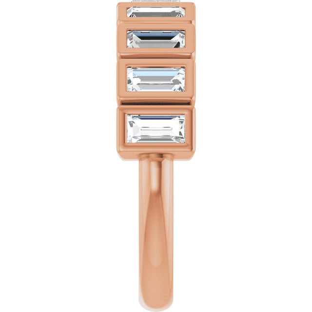 14K Gold Straight Baguette Lab-Grown Diamond Bezel-Set Anniversary Band – 1/3–9/10 CTW - Rose Gold - view 4