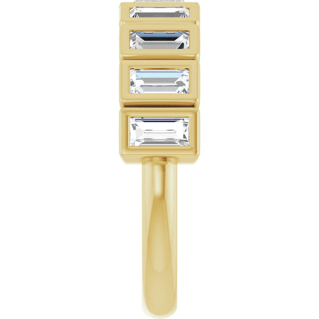10K Gold Straight Baguette Lab-Grown Diamond Bezel-Set Anniversary Band – 9/10 CTW - Yellow Gold - view 4