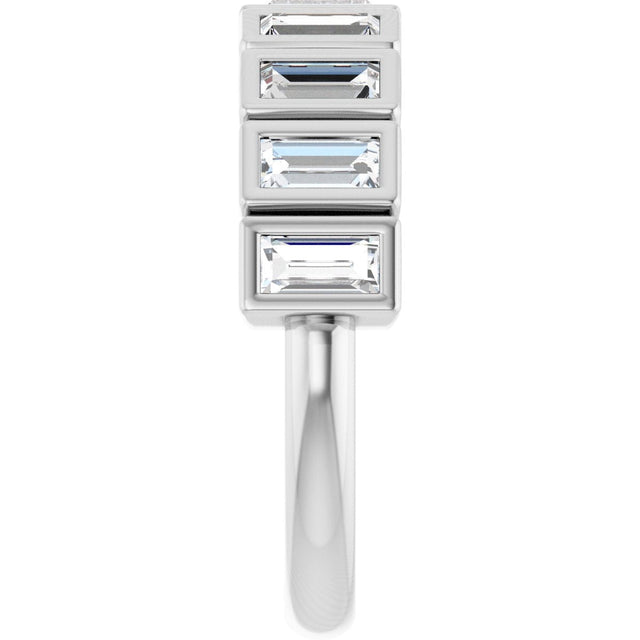 Platinum Straight Baguette Lab-Grown Diamond Bezel-Set Anniversary Band – 1/3–9/10 CTW - view 4