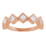 14K Gold Square Lab-Grown Diamond Bezel-Set Anniversary Band – 1/10–5/8 CTW - Rose Gold - view 3