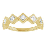 14K Gold Square Natural Diamond Bezel-Set Anniversary Band – 1/8–5/8 CTW - Yellow Gold - view 3