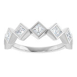 10K Gold Square Lab-Grown Diamond Bezel-Set Anniversary Band – 1/8–5/8 CTW - White Gold - view 3