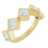 10K Gold Square Natural Diamond Bezel-Set Anniversary Band – 9/10–1 9/10 CTW - Yellow Gold