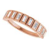 10K Gold Straight Baguette Lab-Grown Diamond Bezel-Set Anniversary Band – 1/4–7/8 CTW - Rose Gold - view 5