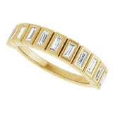 10K Gold Straight Baguette Lab-Grown Diamond Bezel-Set Anniversary Band – 1/4–7/8 CTW - Yellow Gold - view 5