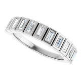 14K Gold Straight Baguette Lab-Grown Diamond Bezel-Set Anniversary Band – 1/3–9/10 CTW - White Gold - view 5