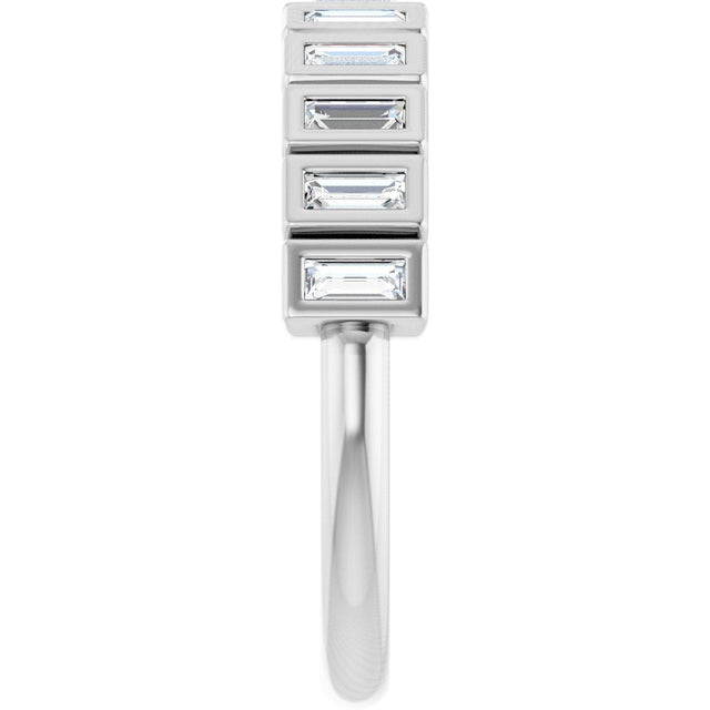 Platinum Straight Baguette Lab-Grown Diamond Bezel-Set Anniversary Band – 1/3–9/10 CTW - view 4