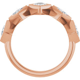 14K Gold Square Lab-Grown Diamond Bezel-Set Anniversary Band – 3/4–2 CTW - Rose Gold - view 2