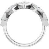 14K Gold Square Lab-Grown Diamond Bezel-Set Anniversary Band – 3/4–2 CTW - White Gold - view 2