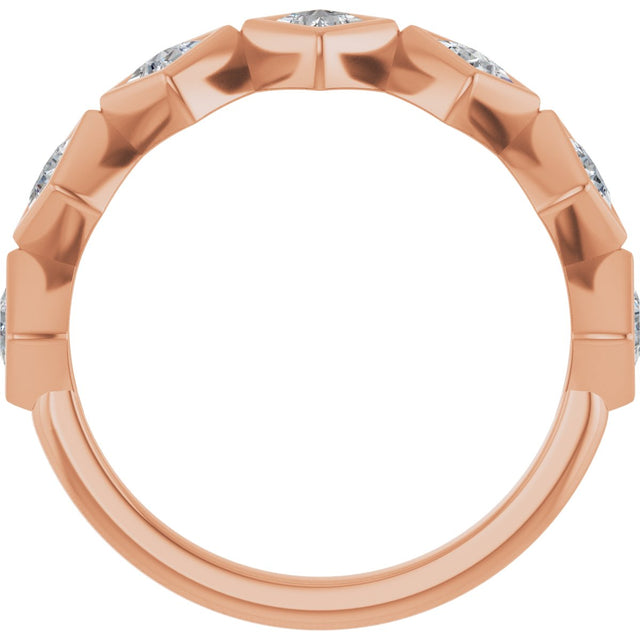 10K Gold Square Lab-Grown Diamond Bezel-Set Anniversary Band – 1/8–5/8 CTW - Rose Gold - view 2