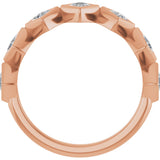 10K Gold Square Natural Diamond Bezel-Set Anniversary Band – 1/8–5/8 CTW - Rose Gold - view 2
