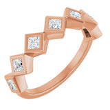 14K Gold Square Natural Diamond Bezel-Set Anniversary Band – 1/8–5/8 CTW - Rose Gold