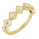 10K Gold Square Lab-Grown Diamond Bezel-Set Anniversary Band – 1/8–5/8 CTW - Yellow Gold