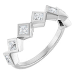 14K Gold Square Lab-Grown Diamond Bezel-Set Anniversary Band – 1/10–5/8 CTW - White Gold