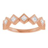 10K Gold Square Lab-Grown Diamond Bezel-Set Anniversary Band – 1/8–5/8 CTW - Rose Gold - view 3