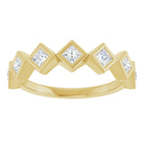 14K Gold Square Lab-Grown Diamond Bezel-Set Anniversary Band – 1/10–5/8 CTW - Yellow Gold - view 3