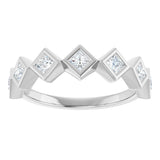 10K Gold Square Lab-Grown Diamond Bezel-Set Anniversary Band – 1/8–5/8 CTW - White Gold - view 3
