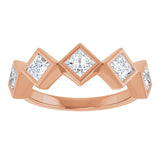 10K Gold Square Lab-Grown Diamond Bezel-Set Anniversary Band – 3/4–2 CTW (Style 126546) - Rose Gold - view 3