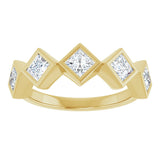 10K Gold Square Natural Diamond Bezel-Set Anniversary Band – 9/10–1 9/10 CTW - Yellow Gold - view 3
