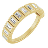 14K Gold Straight Baguette Lab-Grown Diamond Bezel-Set Anniversary Band – 1/3–9/10 CTW - Yellow Gold