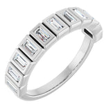 14K Gold Straight Baguette Lab-Grown Diamond Bezel-Set Anniversary Band – 1/3–9/10 CTW - White Gold