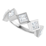 14K Gold Square Natural Diamond Bezel-Set Anniversary Band – 3/4–2 CTW - White Gold - view 5