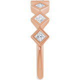 14K Gold Square Natural Diamond Bezel-Set Anniversary Band – 1/8–5/8 CTW - Rose Gold - view 4
