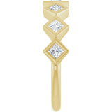 10K Gold Square Natural Diamond Bezel-Set Anniversary Band – 1/8–5/8 CTW - Yellow Gold - view 4