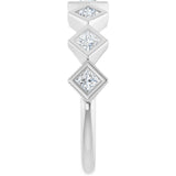 14K Gold Square Natural Diamond Bezel-Set Anniversary Band – 1/8–5/8 CTW - White Gold - view 4