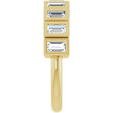 10K Gold Straight Baguette Natural Diamond Bezel-Set Anniversary Band – 3/4–1 CTW - Yellow Gold - view 4